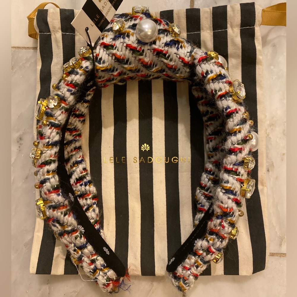 Pearl and jewel Sweater knotted headband NWT!!
